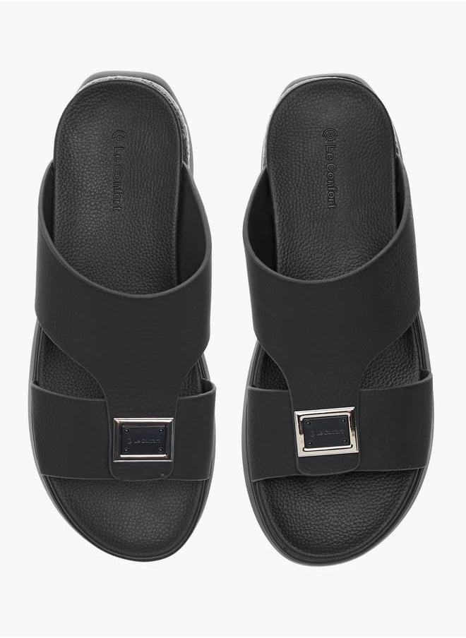 Le Confort - Mens Metal Accent Slip-On Sandals - Image 1
