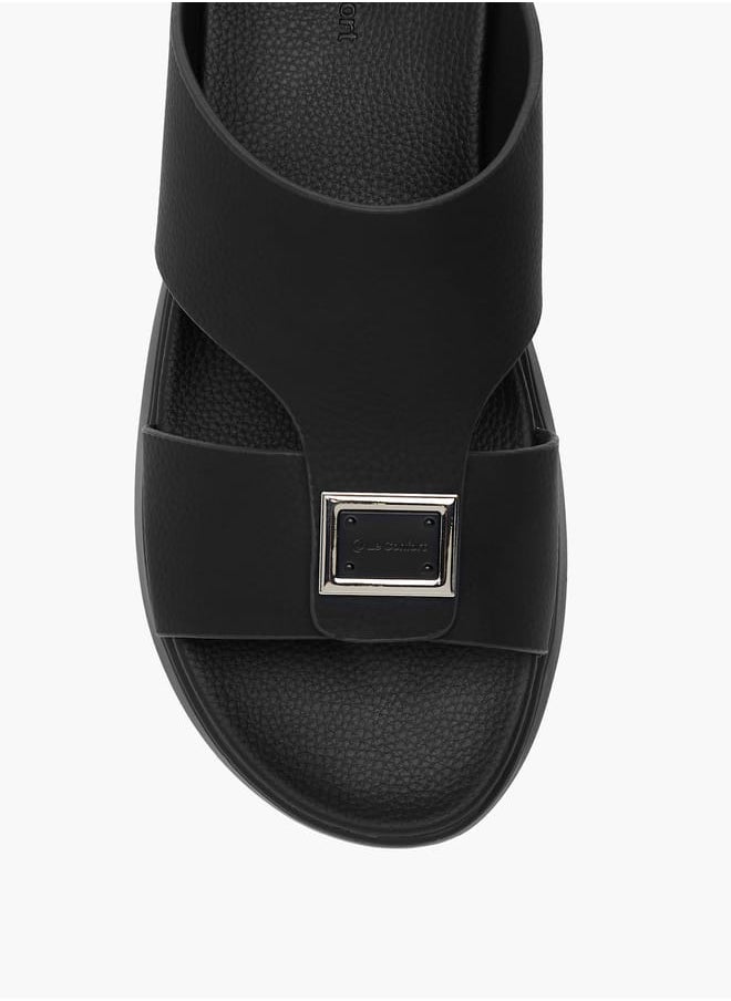 Le Confort - Mens Metal Accent Slip-On Sandals - Image 1