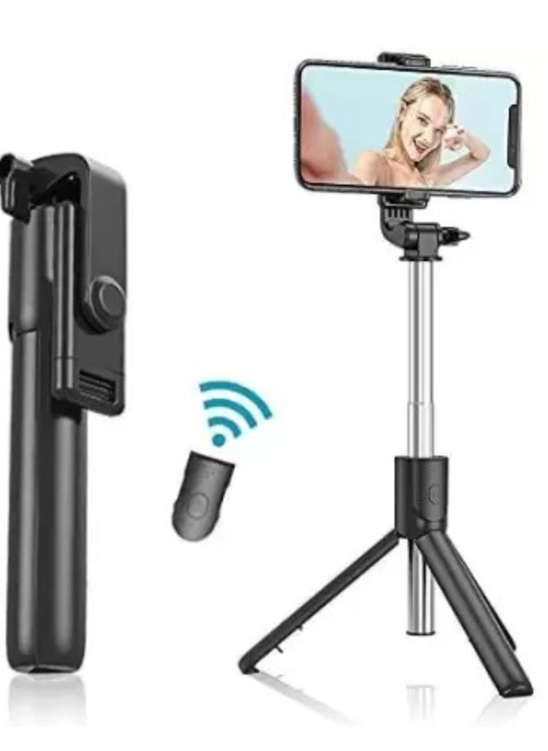 Raxoom Bluetooth Selfie Sticks with Remote and Selfie Light, 3-in-1 Multifunctional Selfie Stick Tripod Stand Mobile Stand Compatible with All Phones Bluetooth Selfie Stick  (Black, Remote Included) - Image 1