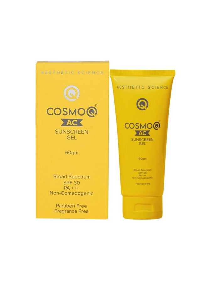 KLM Cosmoq Ac Sunscreen Gel, 60G | Broad Spectrum Spf 30 Pa+++ | Non-Comedogenic, Paraben-Free - Image 1