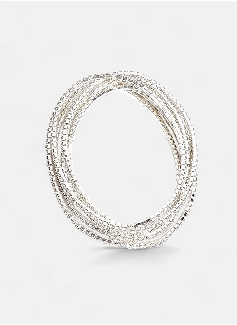 SOHI Artificial Stones Studded Wraparound Bracelet