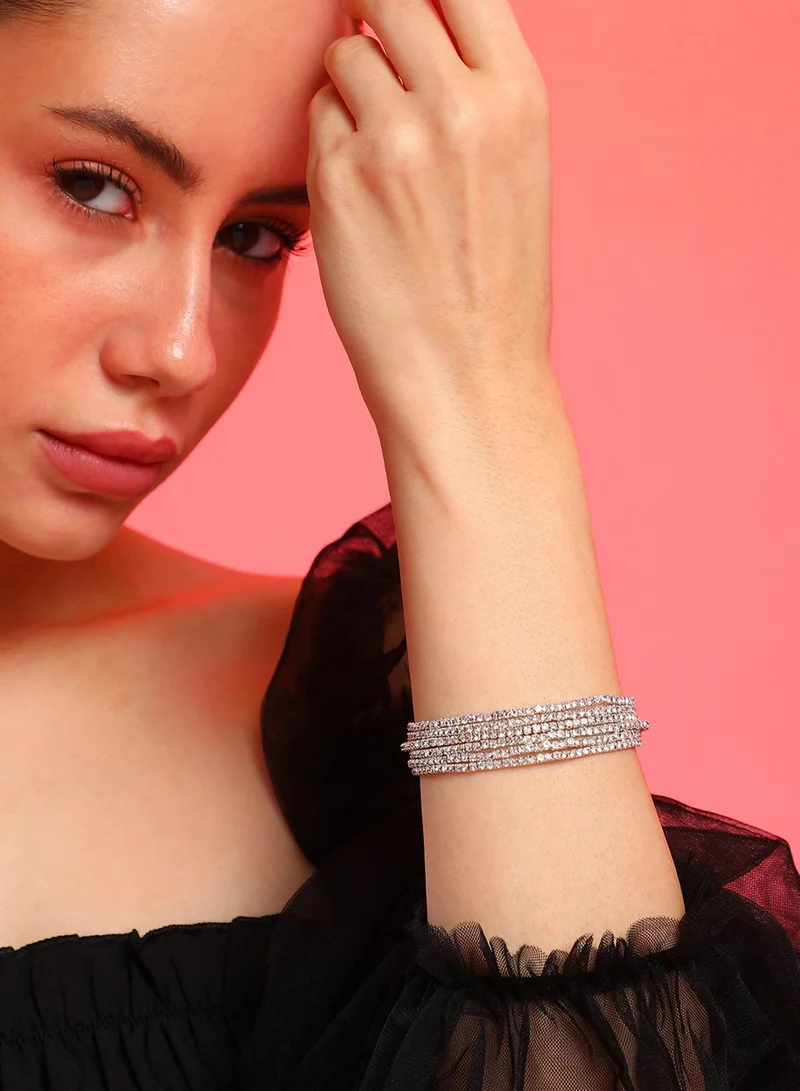 SOHI Stones Studded Wraparound Artificial Bracelet Jewellery