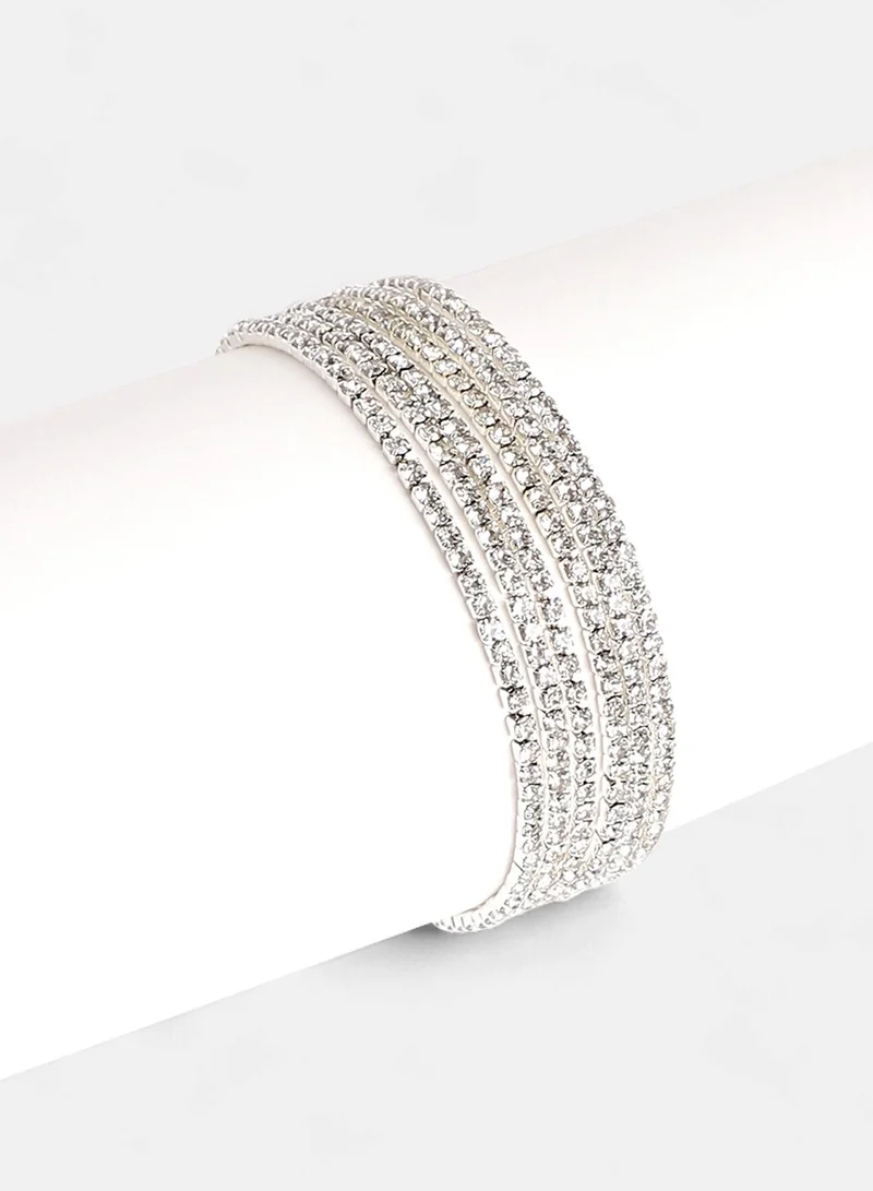 SOHI Stones Studded Wraparound Artificial Bracelet Jewellery