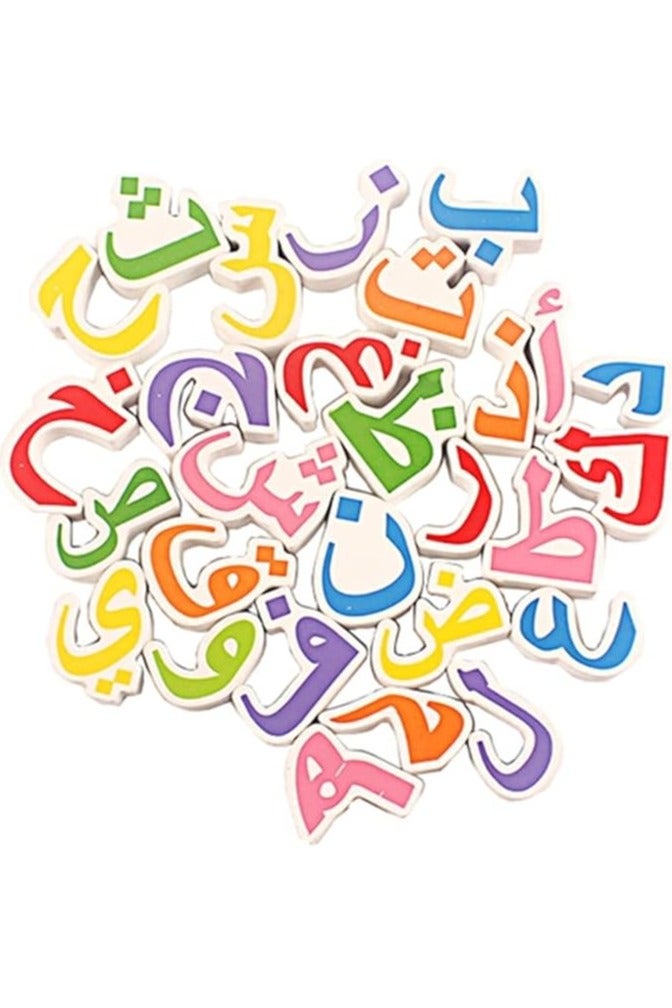 أي ليرن 🧩 لعبة بازل خشبية تعليمية – حروف الأبجدية العربية كبيرة وملونة للأطفال – 28 قطعة لتنمية المهارات المبكرة 🎯 - Image 4