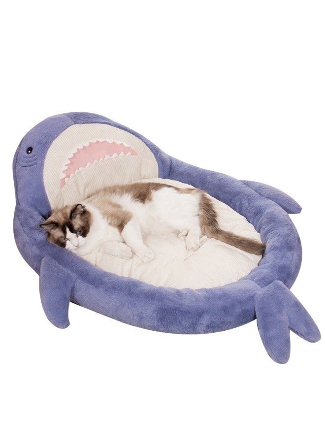 general Four seasons universal sofa pet litter non-slip cute great white shark shape cat litter kennel sleeping mat pet bed - Image 1