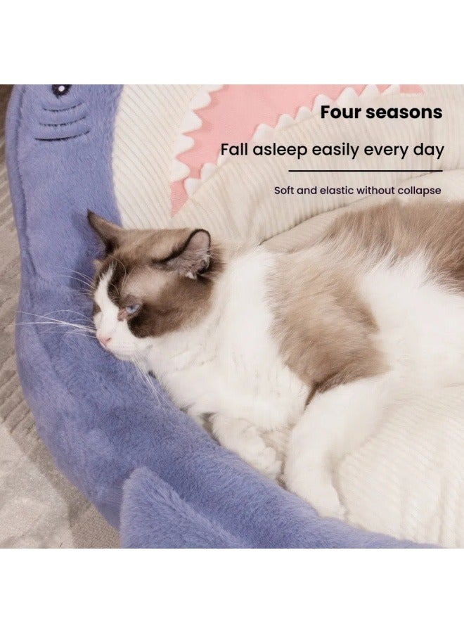 general Four seasons universal sofa pet litter non-slip cute great white shark shape cat litter kennel sleeping mat pet bed - Image 3