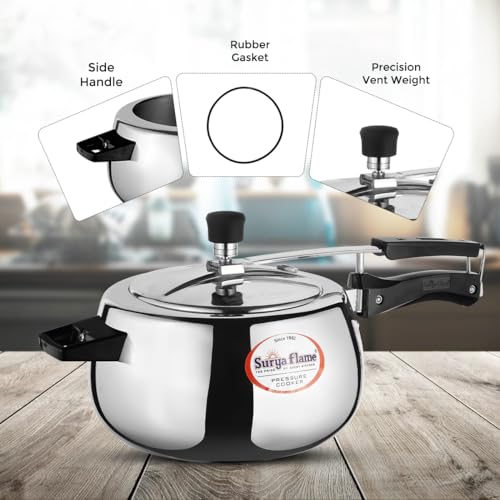 Surya Flame Aluminium 5 Litre Pressue cooker inner lid,Queen Gas and Induction Compatible ISI certified (Silver) 3 Year Doorstep Warranty - Image 3