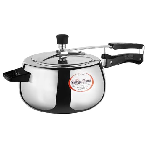 Surya Flame Aluminium 5 Litre Pressue cooker inner lid,Queen Gas and Induction Compatible ISI certified (Silver) 3 Year Doorstep Warranty - Image 1