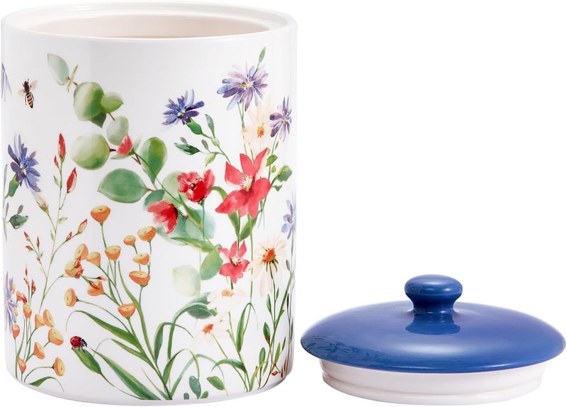 Bico Summer Provence Ceramic Air Tight 9 inch Cookie jar, for holding coffee, powder, tea, spices, Microwave and Dishwasher Safe - Image 3