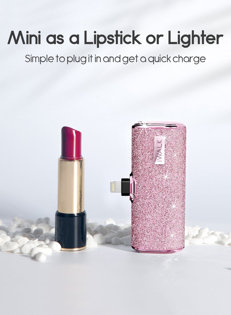 آيووك بنك الطاقة المحمول الصغير iWALK بنك طاقة صغير محمول بسعة 4500 مللي أمبير، بنك طاقة صغير محمول 4500 مللي أمبير، بنك طاقة صغير، نوع لايتنينج ماسي-وردي - Image 4