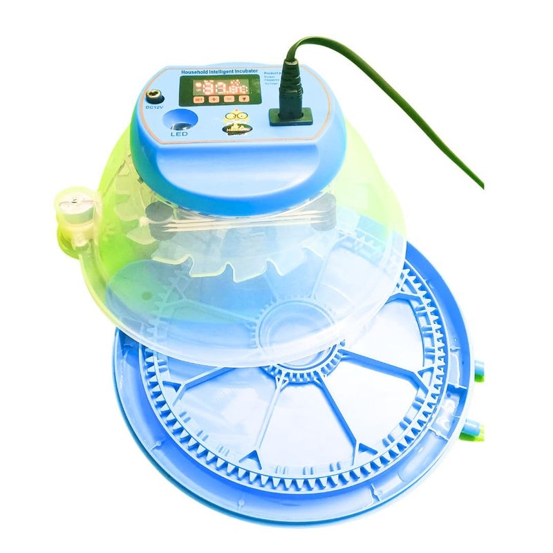HatchPro Plastic 8 Eggs Automatic Incubator | Egg Hatching Machine (Blue) - Image 1