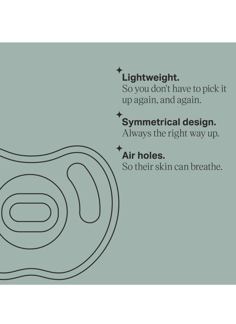 Tommee Tippee UK - Ultra Light Silicone Pacifier Symmetrical One Piece Design Silicone Binkies 0 to 6 Month 4 Count - Image 1