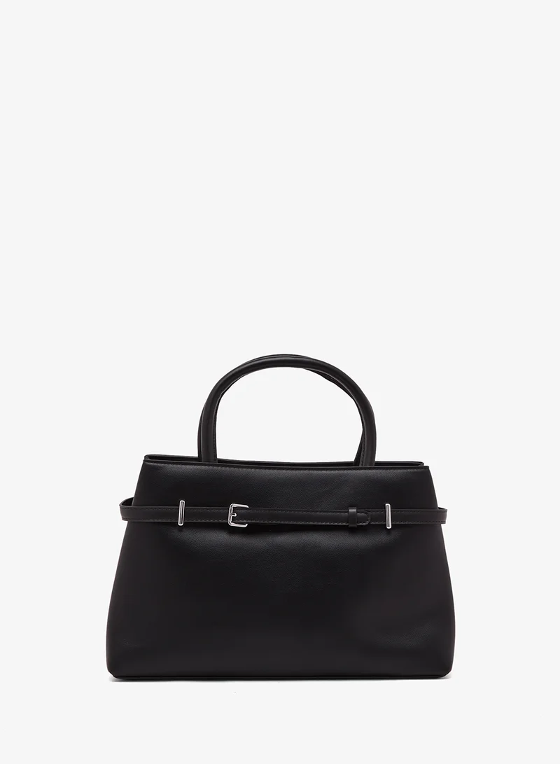 ايلا Structured Satchel Bag With Buckle Detail
