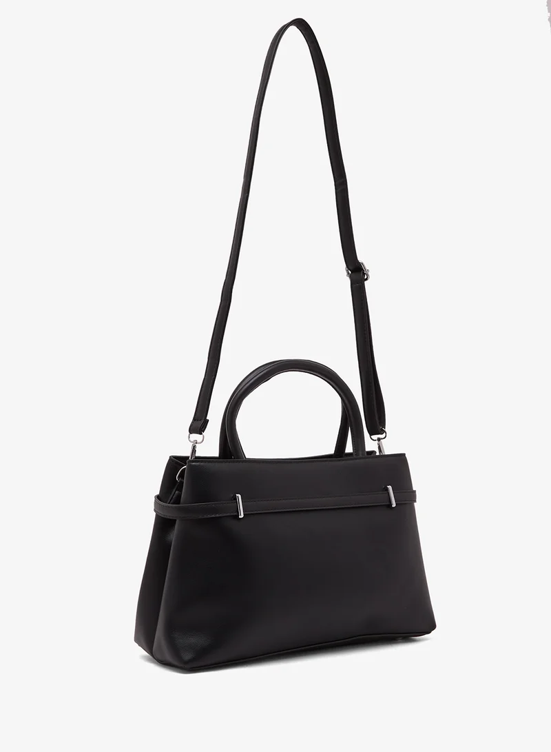 ايلا Structured Satchel Bag With Buckle Detail