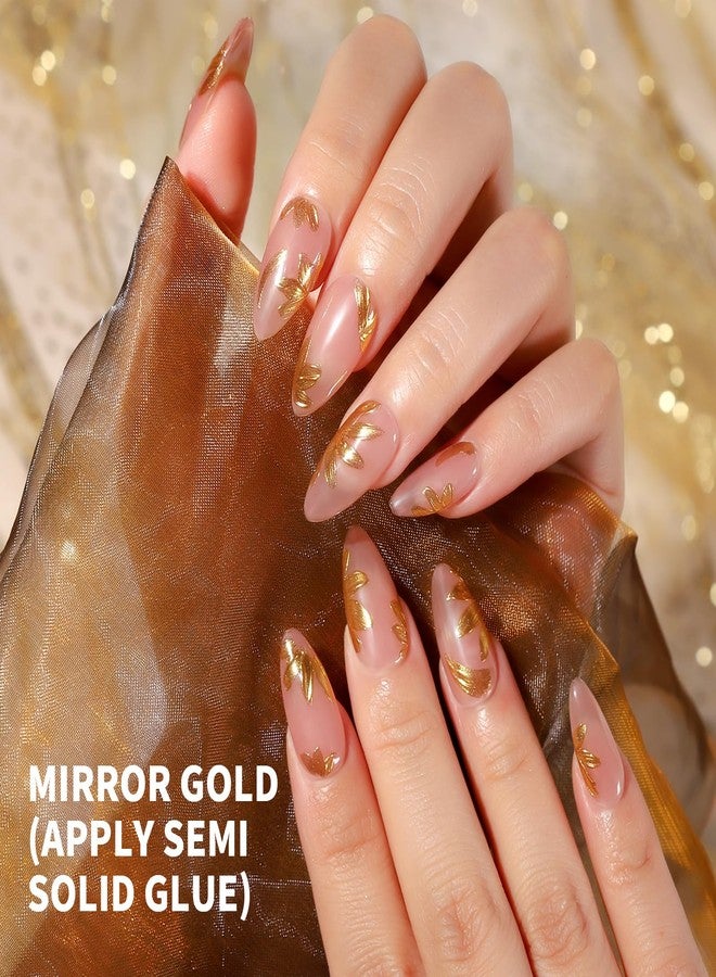 Teenitor Chrome Nail Powder With 3D Gel, Gold and White Pearl Finish - Nail Art Tools and Supplies - Image 4