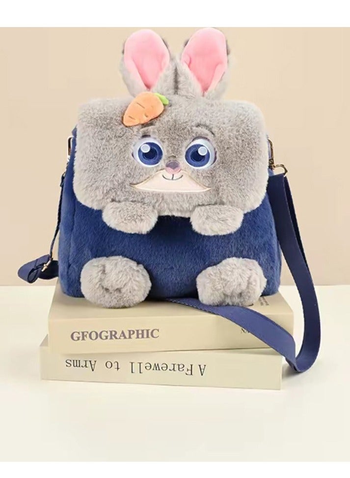 Zootopia Plush Backpack: Judy & Nick Cartoon-Themed Student Bag/Crossbody Bag