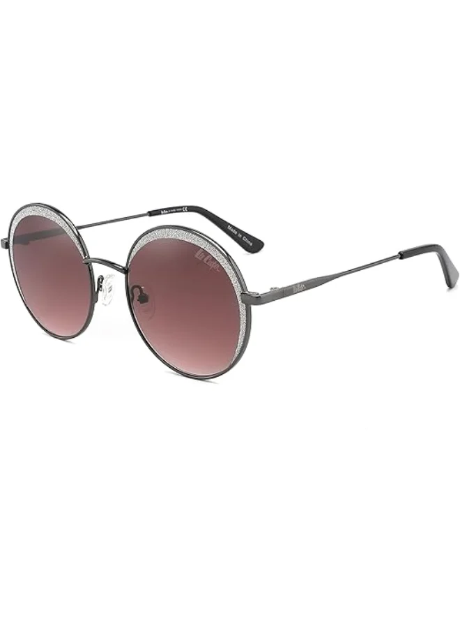 Lee Cooper Polarized Sunglasses GUN Frame GRAD PINK Mirror Lens 52mm  - LC1014C03