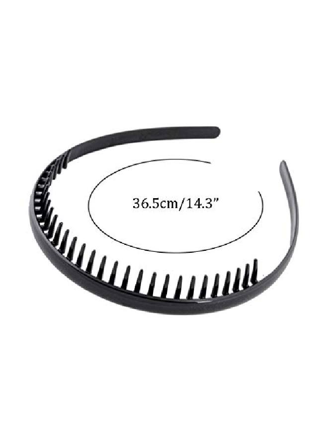 Teensery 6 Pcs Black Plastic Plain Headbands With Teeth Hair Hoop Diy Hair Accessories Hair Comb For Women Men Girls - Image 3