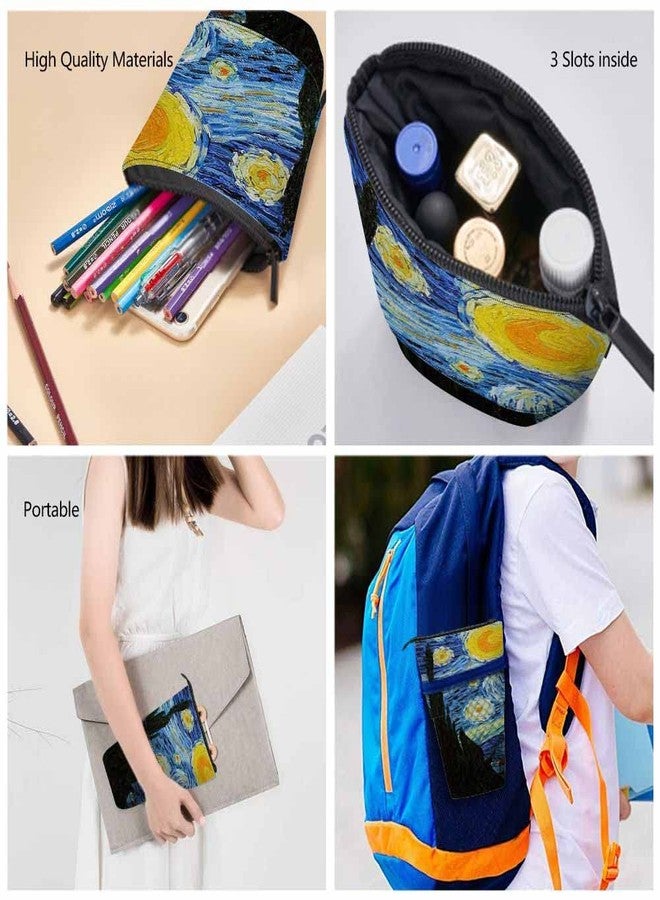 Swono Starry Night Pencil Pouch Van Gogh Classic Arts Stand Up Pencil Case Organizer Pencil Holder Makeup Bag Gift - Image 5