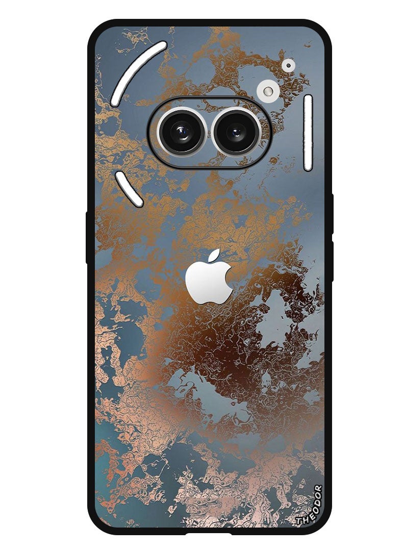 Theodor غطاء واقي مضاد للخدش ومقاوم للصدمات لهاتف Nothing (2A) بلس - تصميم رمادي ذهبي لهاتف Nothing (2A) - Image 1