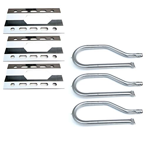 Direct Store Parts Kit DG111 Replacement for Nexgrill 720-0011,720-0047-U Gas Grill Burner and Heat Plate - 3 Pack (Stainless Steel Burner + Stainless Steel Heat Plate) - Image 1