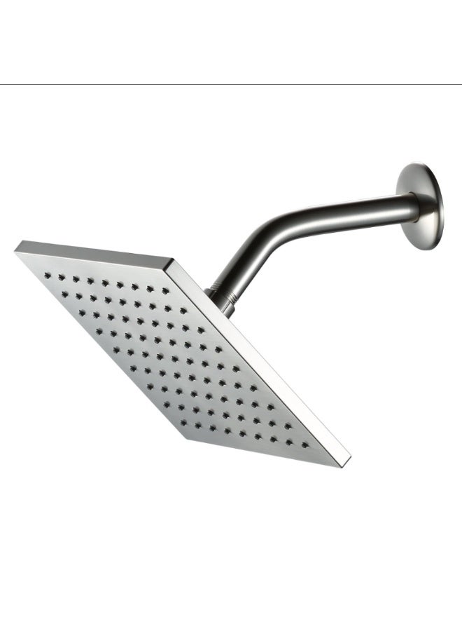 8-Inch Overhead Rain Shower Head | Chrome Finish Square Rainfall Shower Spray with Adjustable Brass Ball Joint | High Flow Luxury Bathroom Fixture - Image 2