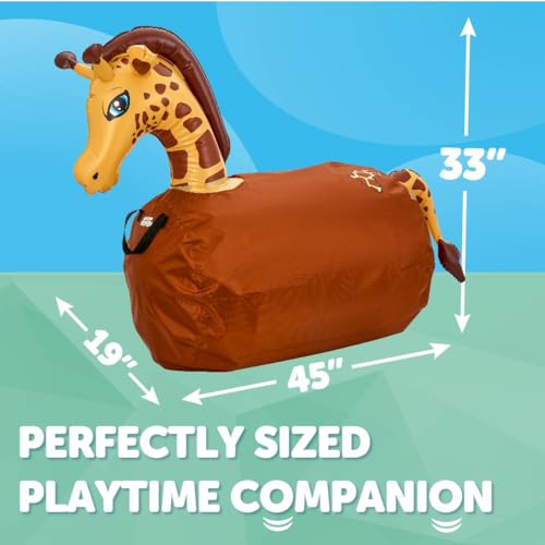 Waddle Hip Hoppers Large Bouncy Hopper Inflatable Hopping Animal Bouncer Supports Up to 250 Pounds Ages 5 and Up Yellow Giraffe - Image 5