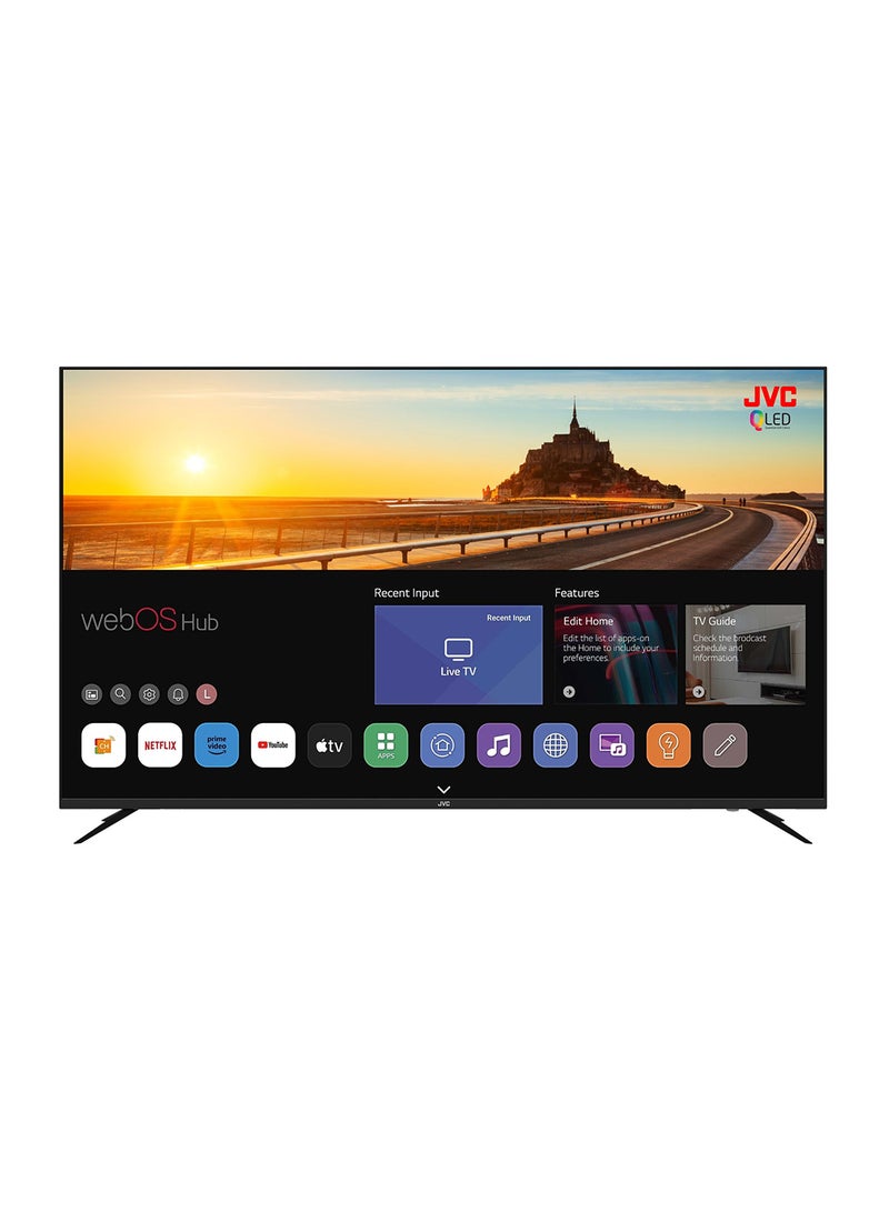 جي في سي تلفزيون ذكي 65 بوصة بدون حواف 4K QLED Quantum Dot WebOs مع جهاز تحكم عن بعد سحري وبلوتوث ونظام صوت دولبي 2024 - Image 1