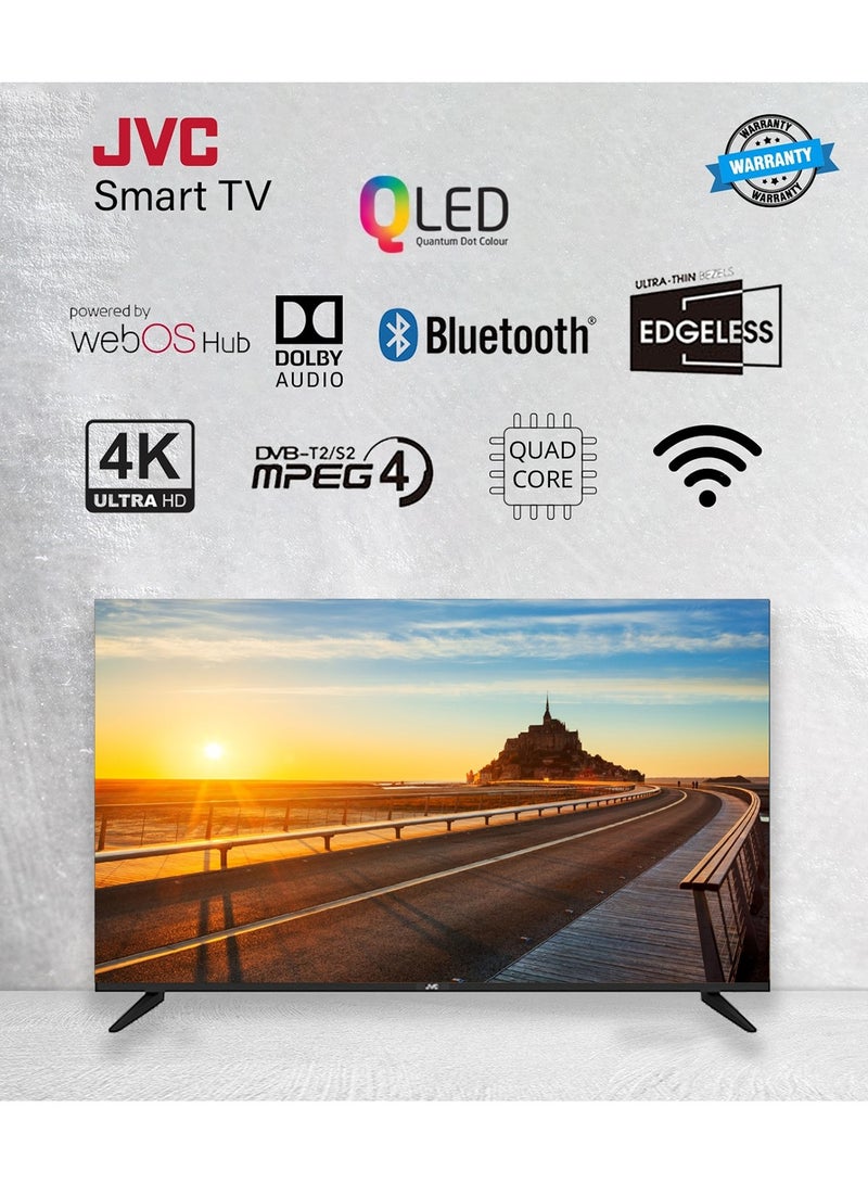 جي في سي تلفزيون ذكي 65 بوصة بدون حواف 4K QLED Quantum Dot WebOs مع جهاز تحكم عن بعد سحري وبلوتوث ونظام صوت دولبي 2024 - Image 2
