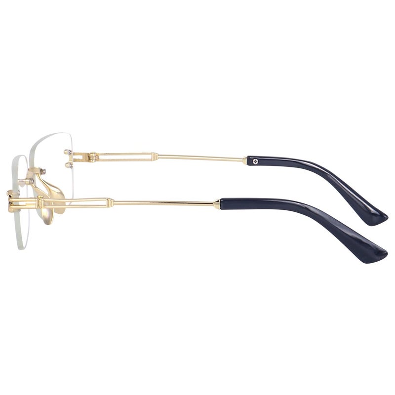 Dervin UV Protected Retro Rectangular Rimless Sunglasses for Men and Women - Image 4
