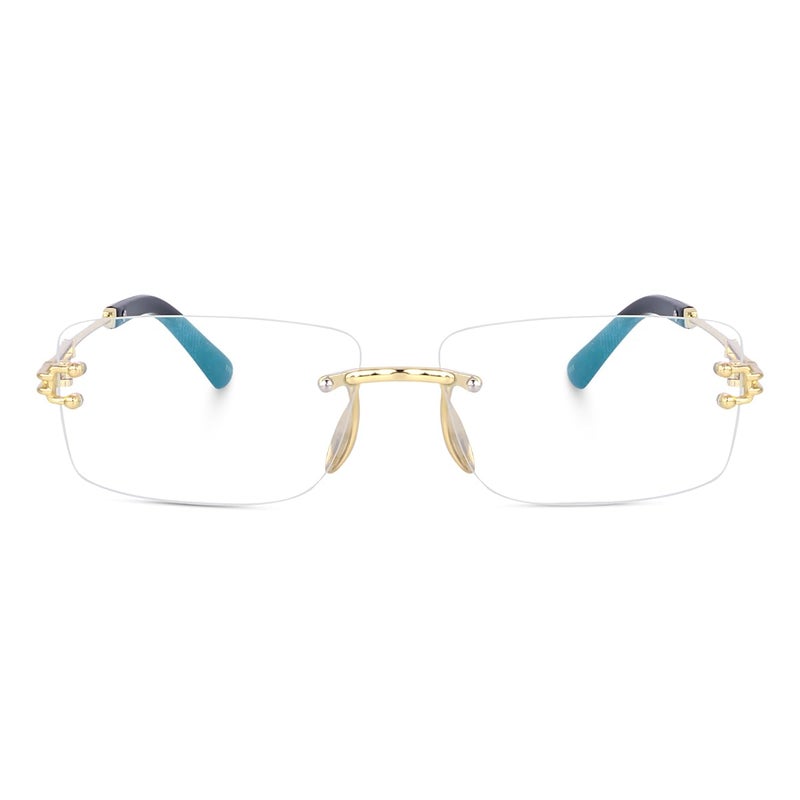 Dervin UV Protected Retro Rectangular Rimless Sunglasses for Men and Women - Image 2