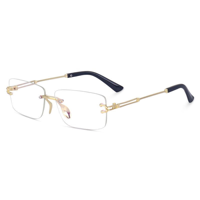 Dervin UV Protected Retro Rectangular Rimless Sunglasses for Men and Women - Image 1