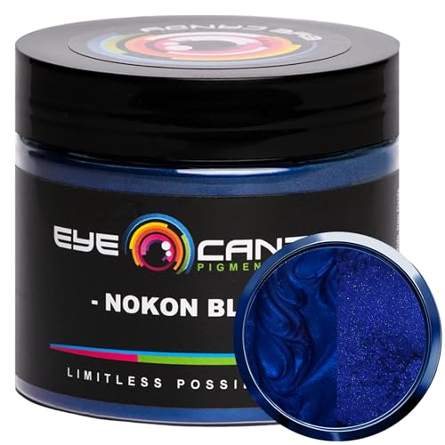 Eye Candy Pigments Premium Blue Mica Powder - Nokon Blue (50gr) - for Epoxy, Resin, Soap, Paint, Woodworking, Acrylic Pouring, Bath Bombs, Fishing Lures - DIY Arts and Crafts Additive - Image 1