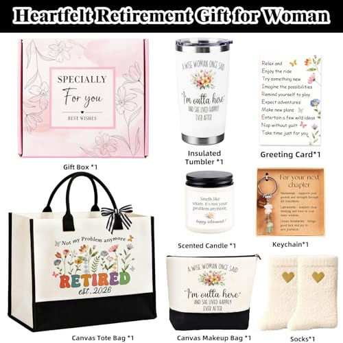 Giftota Retirement Gifts for Women 2026 Happy Retirement Gifts for Coworker Teacher Nurses Best Cool Retired Gift Basket for Women Funny Farewell Leaving Going Away Gift for Mom Grandma Boss Friends Coworker - Image 3