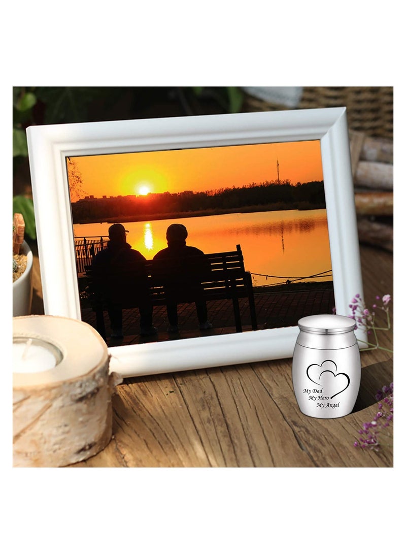 KASTWAVE جرار صغيرة للرماد، 1PCS جرة رماد، تذكار الرماد، جرة دفن معدنية فاخرة من الستانليس ستيل، جرة حرق صغيرة للحيوانات الأليفة أو الإنسان، جرار زخرفية - أبى بطلى ملاكى - Image 4