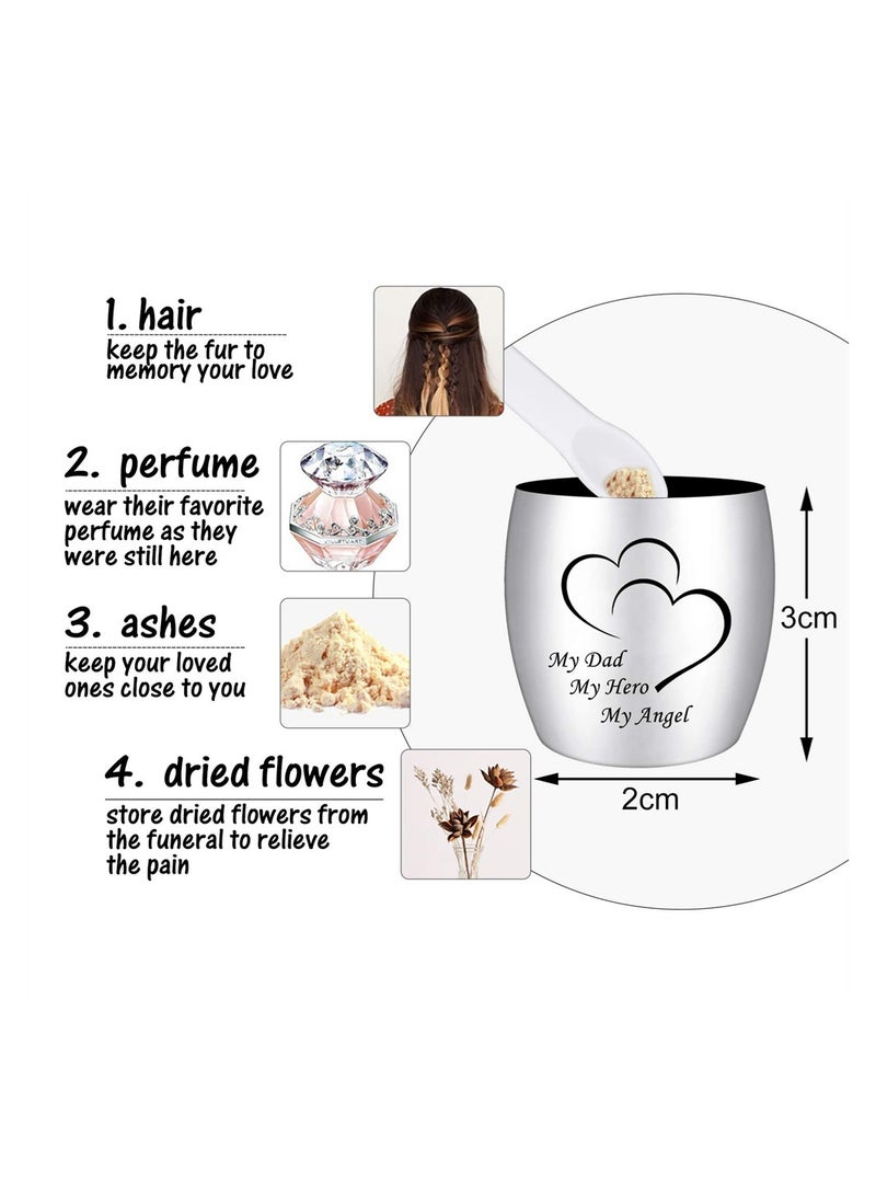 KASTWAVE جرار صغيرة للرماد، 1PCS جرة رماد، تذكار الرماد، جرة دفن معدنية فاخرة من الستانليس ستيل، جرة حرق صغيرة للحيوانات الأليفة أو الإنسان، جرار زخرفية - أبى بطلى ملاكى - Image 5