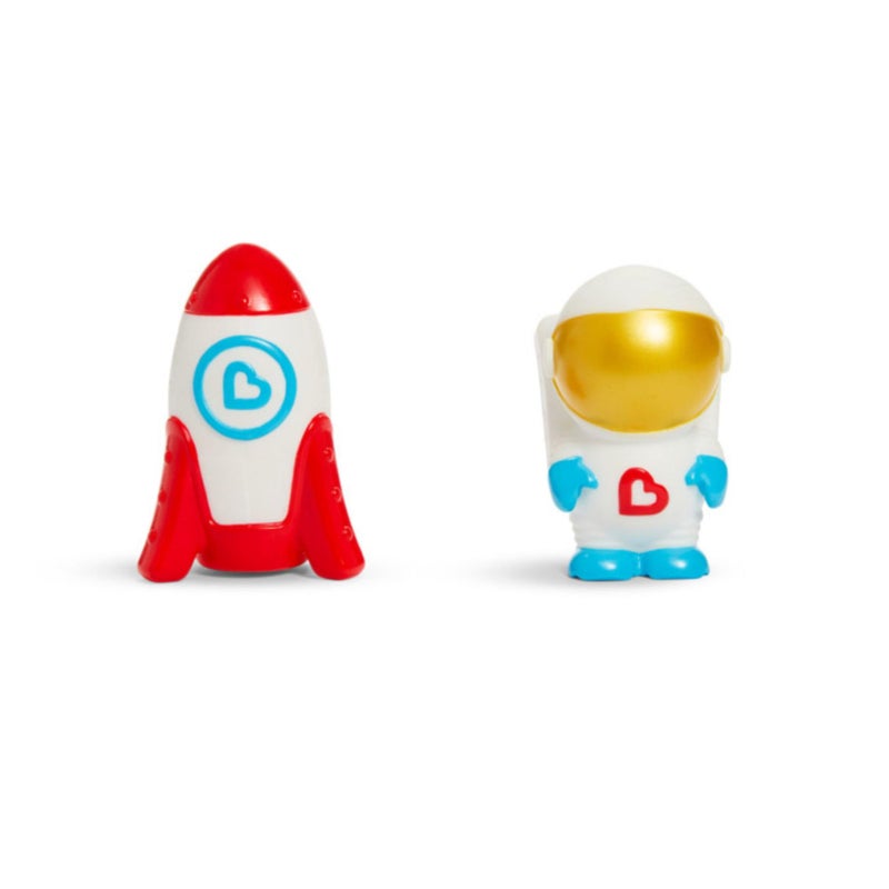 MunchkinÂ® Galaxy Buddiesâ„¢ Water Safe Light Up Baby and Toddler Bath Toy, Astronaut & Rocket Ship - Image 2