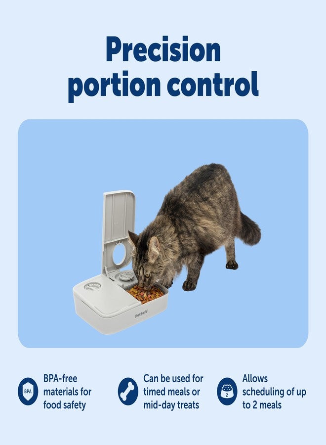 بيت سيف موزع طعام الحيوانات الأليفة PetSafe Analog القابل للبرمجة لوجبتين، موزع طعام أوتوماتيكي للكلاب والقطط - موزع طعام جاف أو شبه رطب، تحكم بطيء في كمية الطعام (سعة إجمالية 3 أكواب/16 أونصة)، تصميم مقاوم للعبث - Image 4