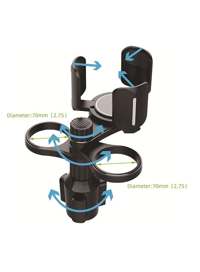 Car cup holder with a detachable rotating food tray in addition to 2 small cup slots and a large cup slot /CUP-B03 - Image 4