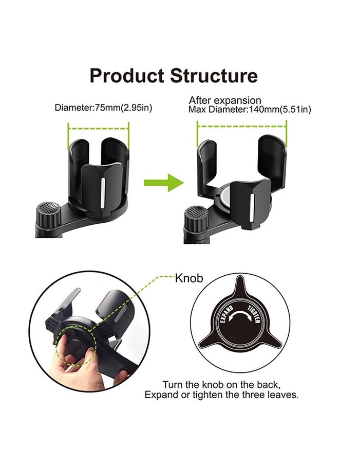 Car cup holder with a detachable rotating food tray in addition to 2 small cup slots and a large cup slot /CUP-B03 - Image 2