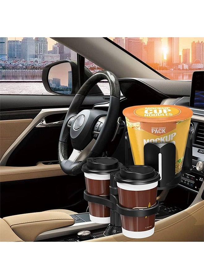 Car cup holder with a detachable rotating food tray in addition to 2 small cup slots and a large cup slot /CUP-B03 - Image 3