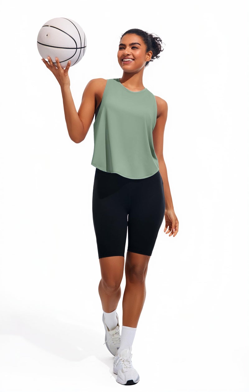 JOYSPELS Workout Tank Tops for Women, Quick Dry Ice Silk Athletic Running Shirts, Loose Fit Sleeveless Gym Tops - Image 4