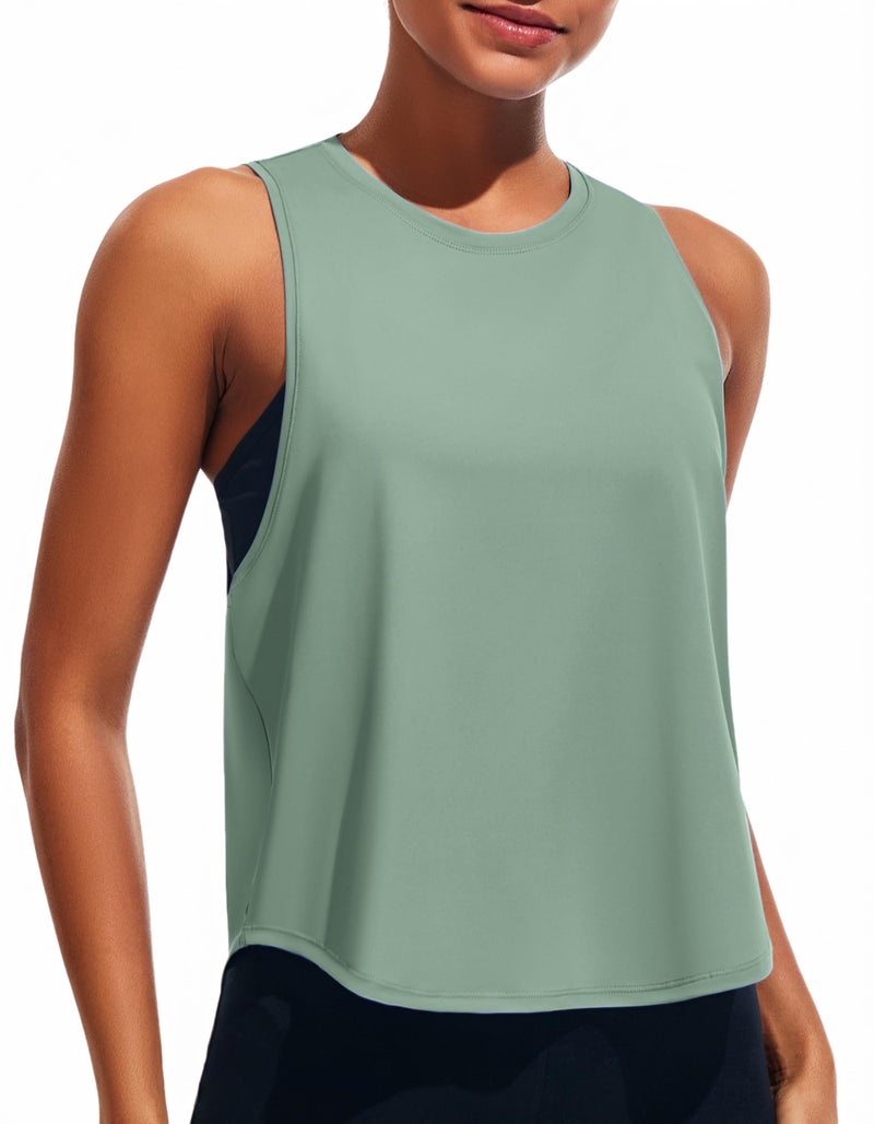 JOYSPELS Workout Tank Tops for Women, Quick Dry Ice Silk Athletic Running Shirts, Loose Fit Sleeveless Gym Tops - Image 1