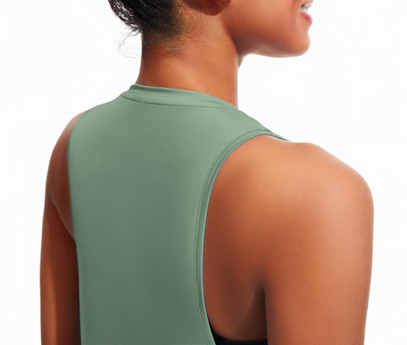 JOYSPELS Workout Tank Tops for Women, Quick Dry Ice Silk Athletic Running Shirts, Loose Fit Sleeveless Gym Tops - Image 2