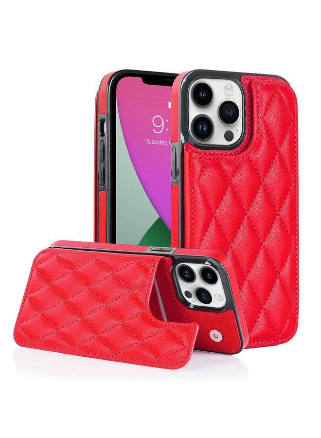Zaboon Case For iPhone 12 Pro Max Double Buckle Rhombic PU Leather Phone Case - Image 1