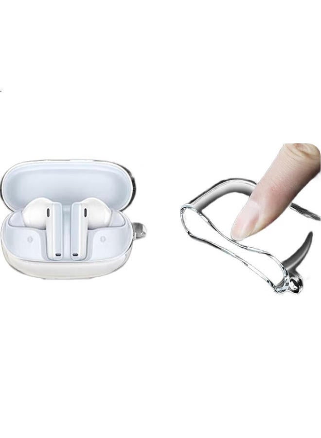 Masentek حافظة حماية لسماعات الأذن، متوافقة مع سماعات بلوتوث Baseus M2S / M2S Pro، حافظة شحن، صندوق تخزين من سيليكون TPU ناعم، ملحقات، حماية كاملة ضد السقوط، شفافة - Image 1