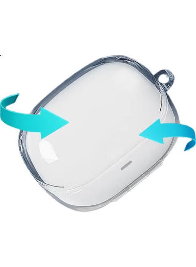 Masentek حافظة حماية لسماعات الأذن، متوافقة مع سماعات بلوتوث Baseus M2S / M2S Pro، حافظة شحن، صندوق تخزين من سيليكون TPU ناعم، ملحقات، حماية كاملة ضد السقوط، شفافة - Image 3