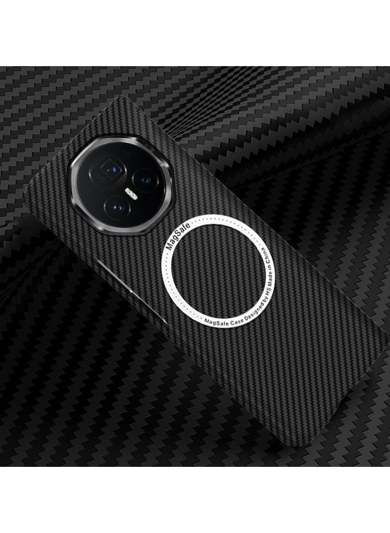 Compatible Honor Magic V5 Magnetic  Case Carbon Fibre Pattern Folding Phone Case for Honor Magic V5 - Image 1