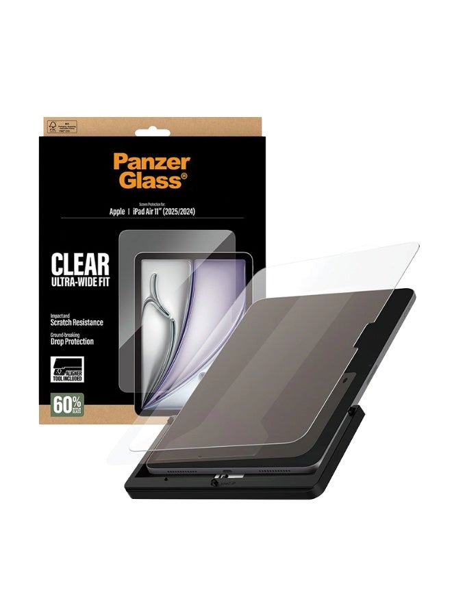 بانزرجلاس حماية شاشة بانزر جلاس مع أداة التركيب ايباد اير 11 انش 2024/2025 - شاشة كاملة شفاف - Image 1