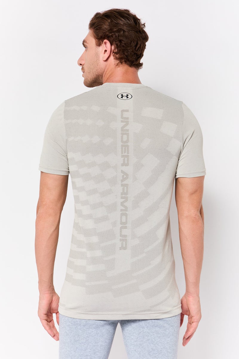 UNDER ARMOUR Men Fitted Short Sleeve Training T-Shirt, Grey - Image 4